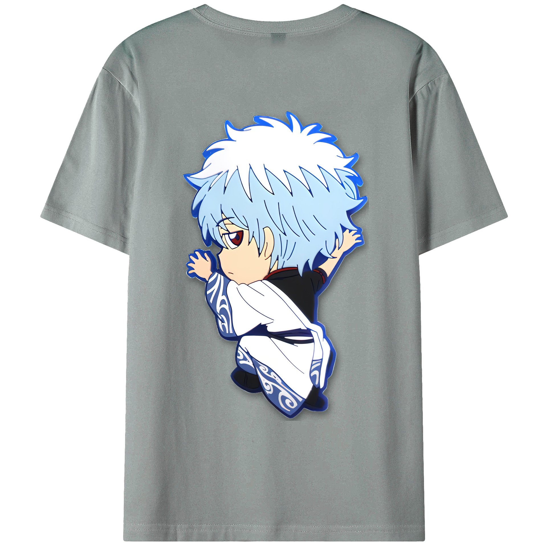 （画像用） ぎんたま 坂田銀時（さかたぎんとき） 神楽 志村新八（しむら しんぱち） GINTAMA Sakata Gintoki Kagura Shimura Shinpachi 綿100％ メンズ半袖Tシャツ（バックプリント） 通気性